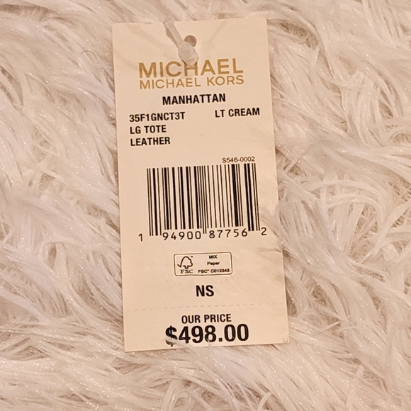 Michael Kors Women's Manhattan Smooth Leather Shoulder Tote Bag/Lt Cream/NWT/ - Picture 17 of 17